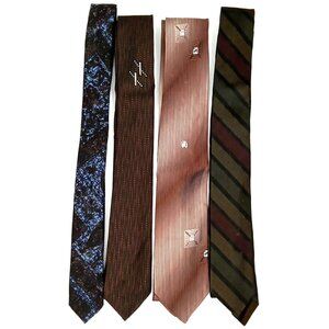 Mid Century Modern Necktie Set Of 4 Russell Webmley & Others Made In USA 1960s